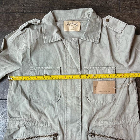 NWT cotton light gray military twill pocketed jacket - Picture 8 of 10